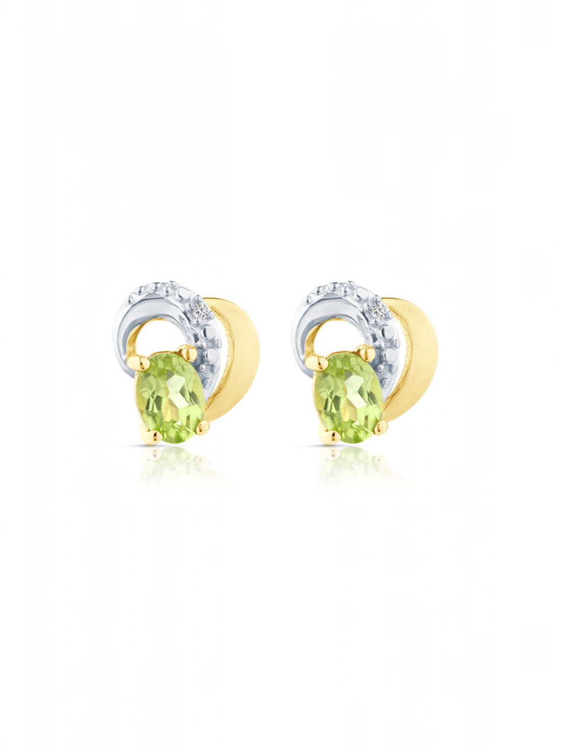 Ohrstecker, mit Peridot, 375 Gelbgold
