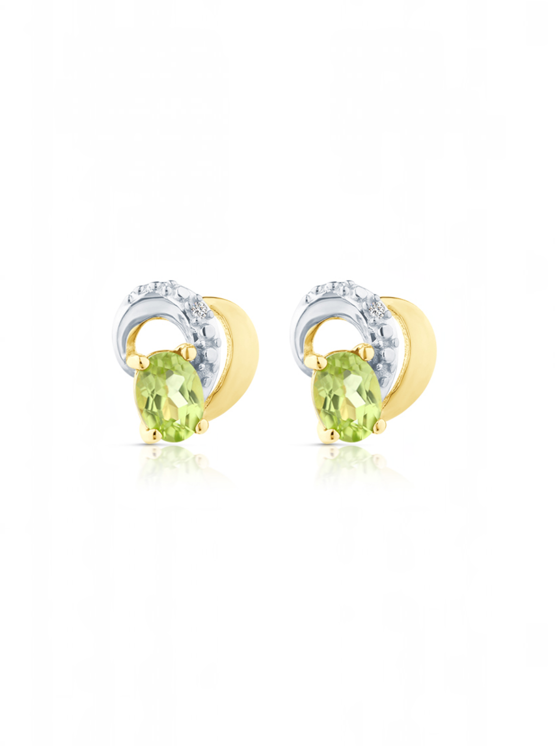 Ohrstecker, mit Peridot, 375 Gelbgold