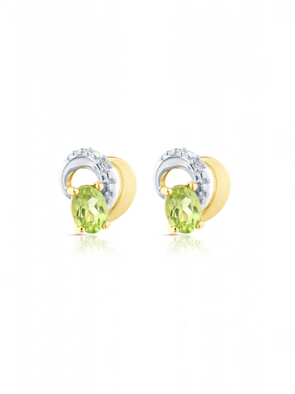 Ohrstecker, mit Peridot, 375 Gelbgold