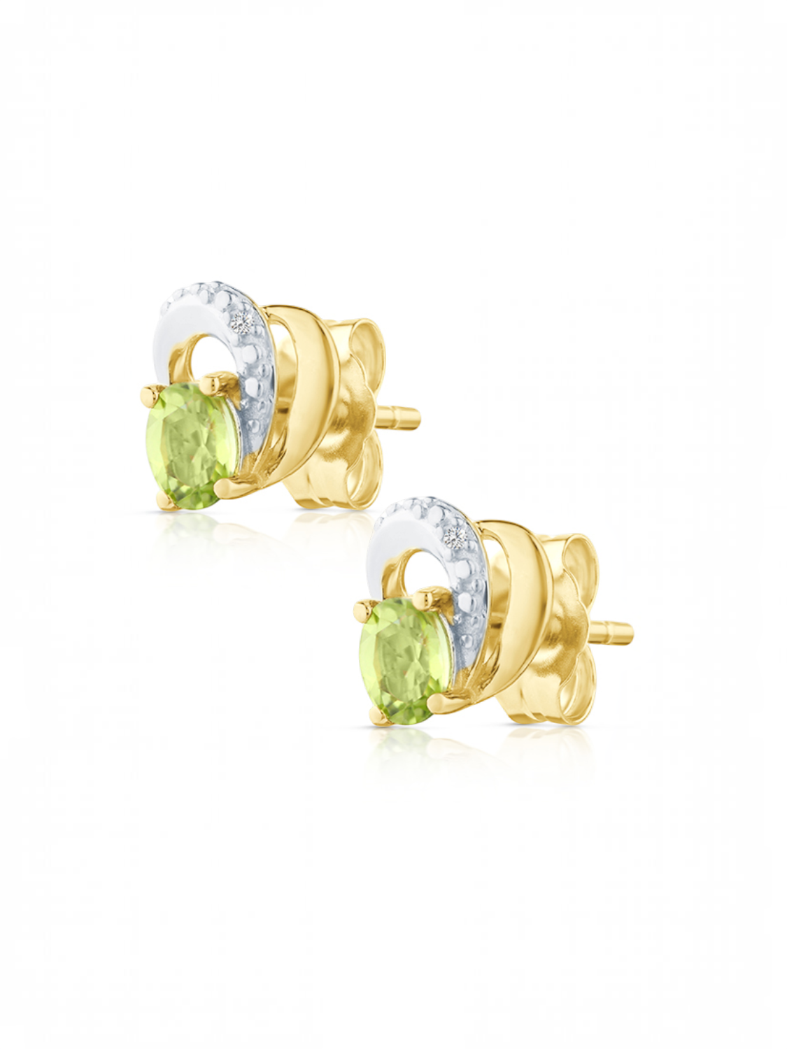 Ohrstecker, mit Peridot, 375 Gelbgold