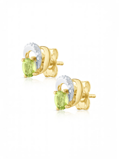 Ohrstecker, mit Peridot, 375 Gelbgold