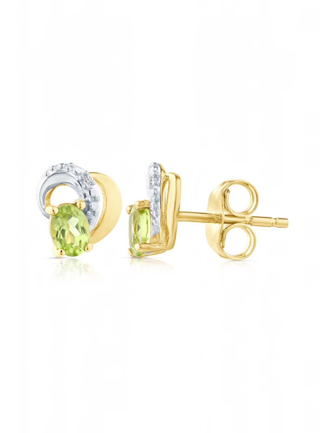 Ohrstecker, mit Peridot, 375 Gelbgold