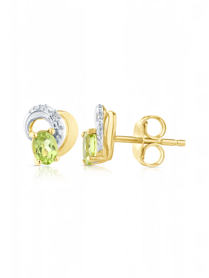 Ohrstecker, mit Peridot, 375 Gelbgold