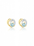 Ohrstecker, mit Blautopas, 375 Gelbgold
