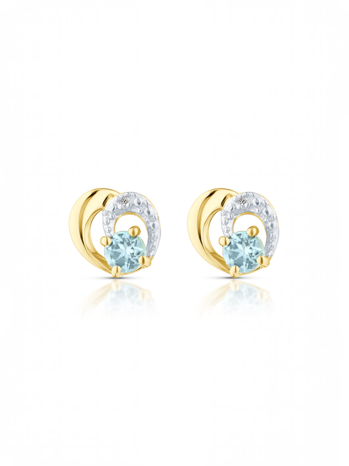 Ohrstecker, mit Blautopas, 375 Gelbgold