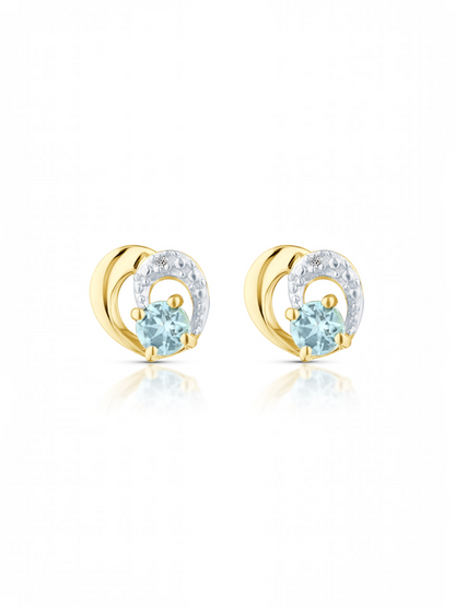 Ohrstecker, mit Blautopas, 375 Gelbgold
