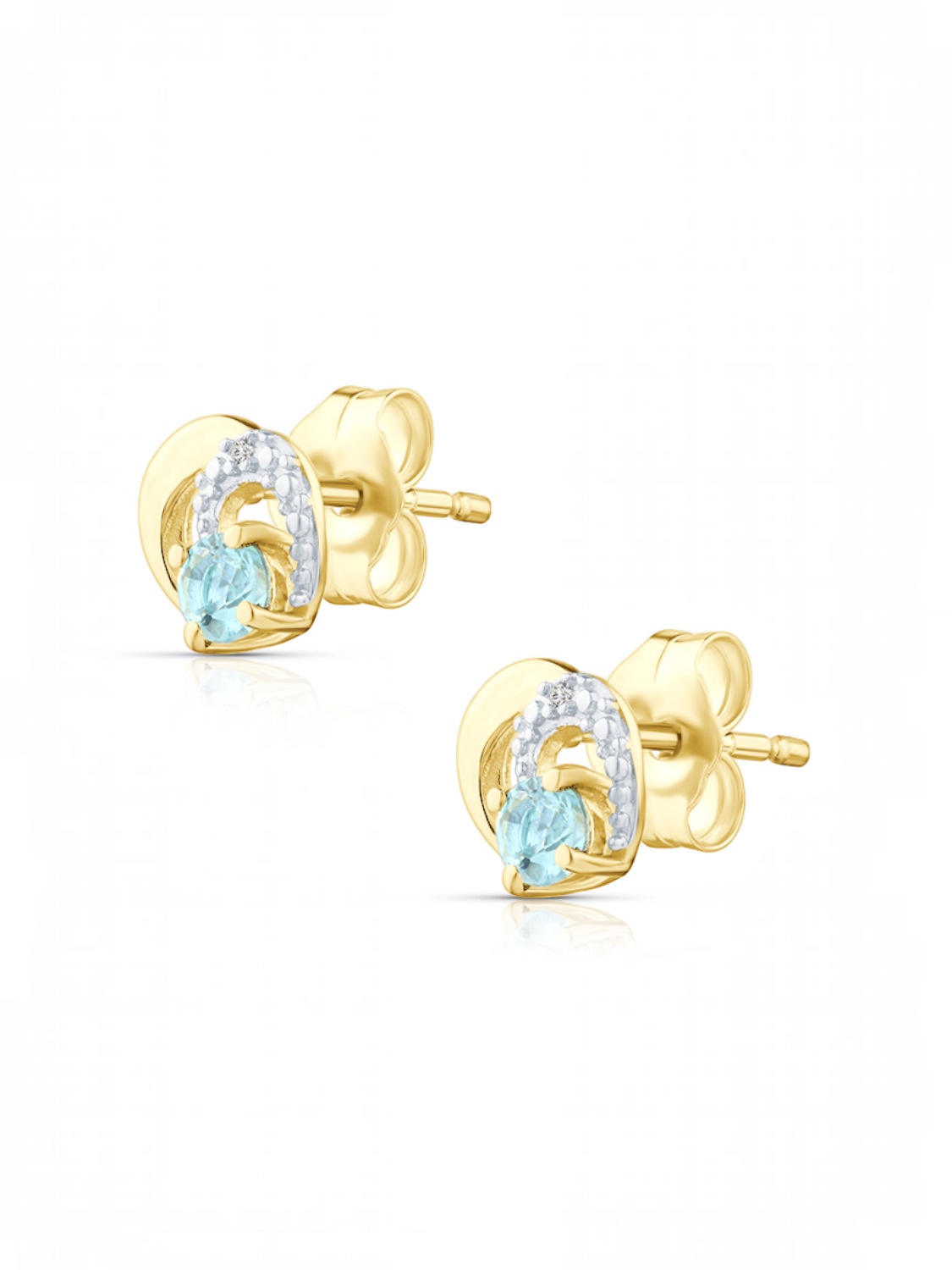 Ohrstecker, mit Blautopas, 375 Gelbgold