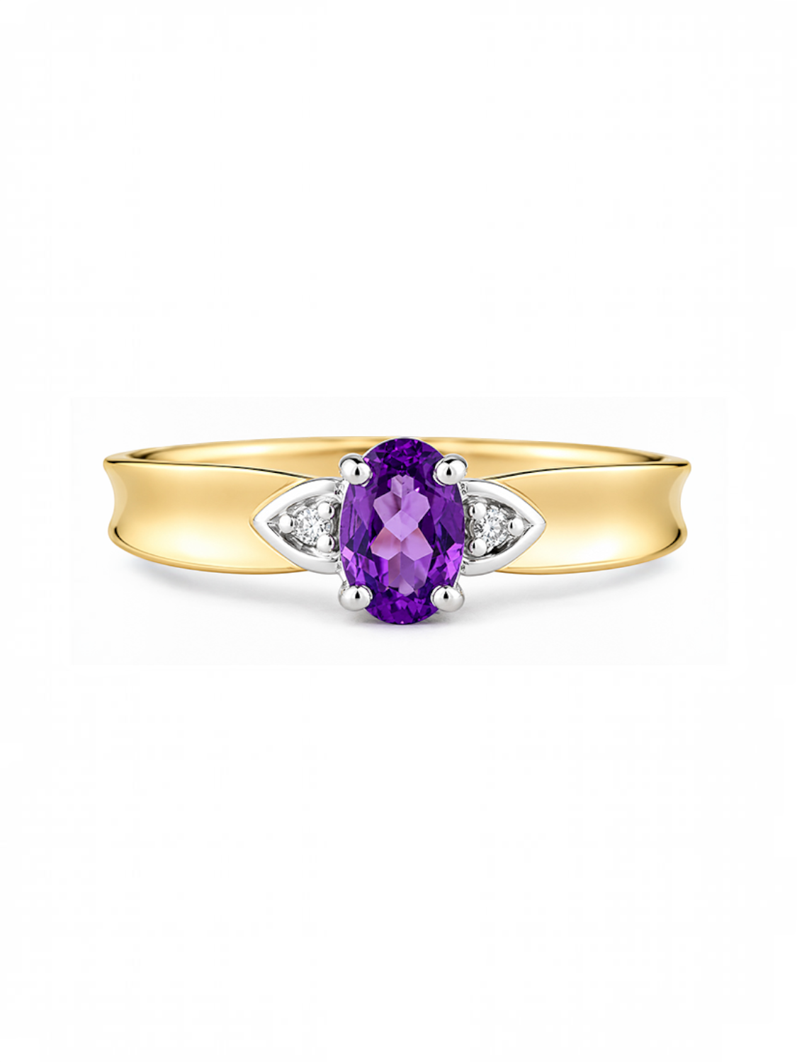 Ring, mit Amethyst, 375 Gelbgold