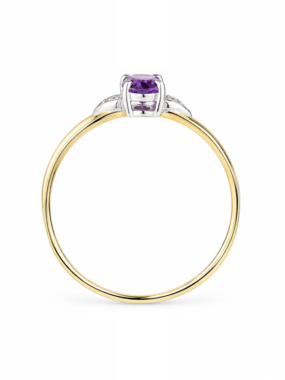 Ring, mit Amethyst, 375 Gelbgold