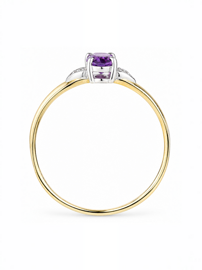 Ring, mit Amethyst, 375 Gelbgold