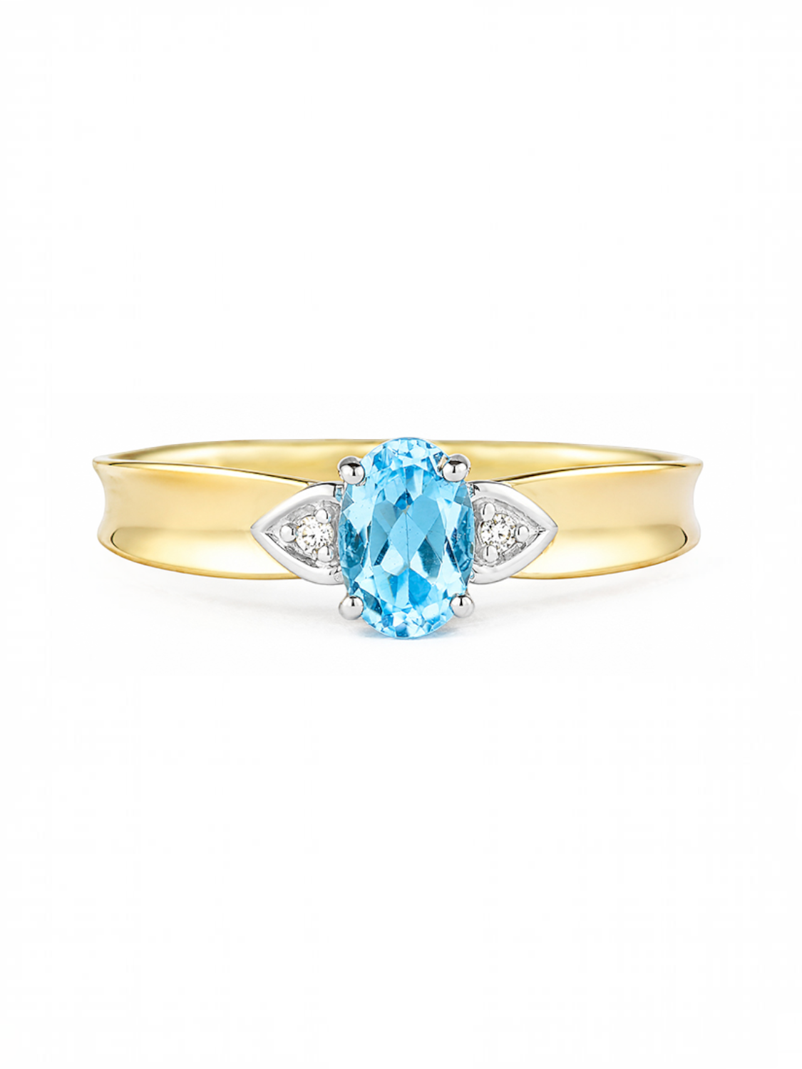 Ring, mit Blautopas, 375 Gelbgold