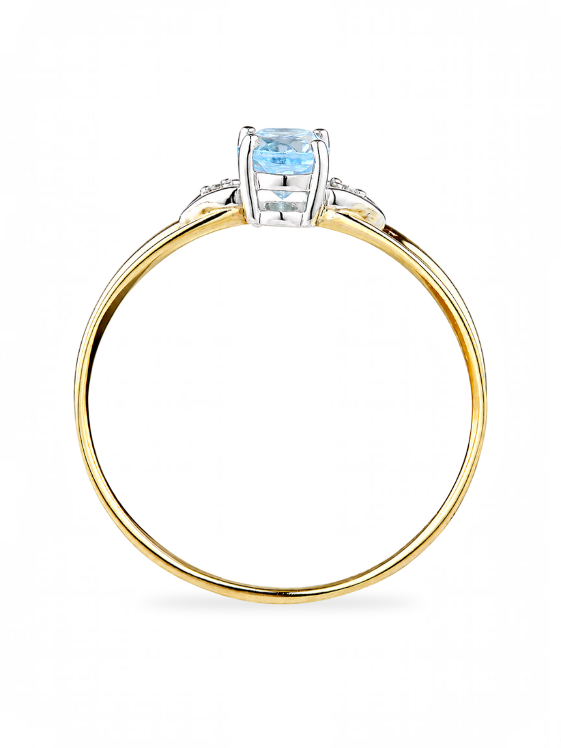 Ring, mit Blautopas, 375 Gelbgold