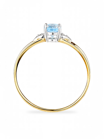 Ring, mit Blautopas, 375 Gelbgold