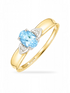 Ring, mit Blautopas, 375 Gelbgold