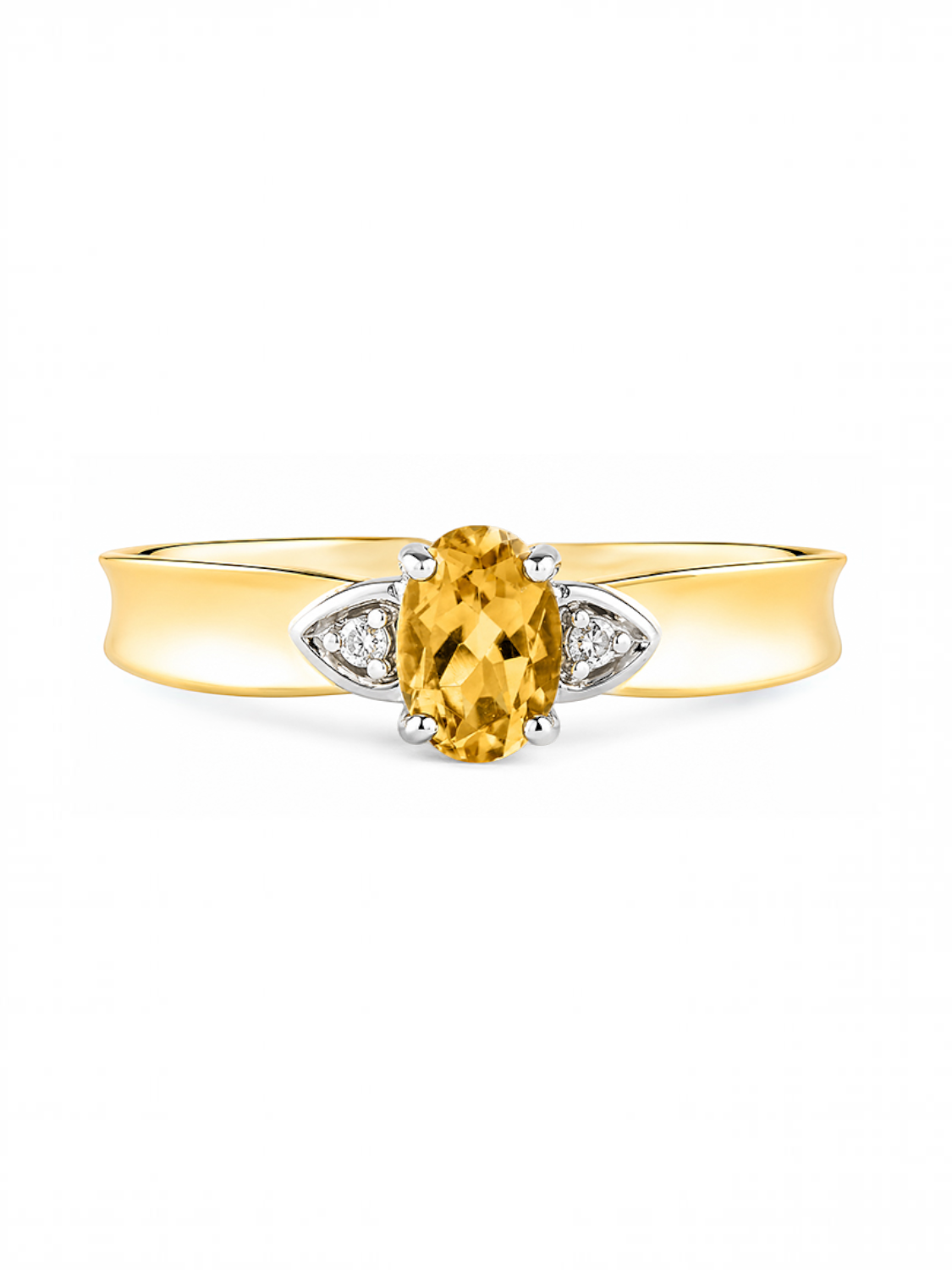 Ring, mit Citrin, 375 Gelbgold