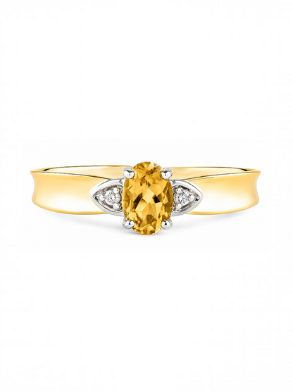 Ring, mit Citrin, 375 Gelbgold