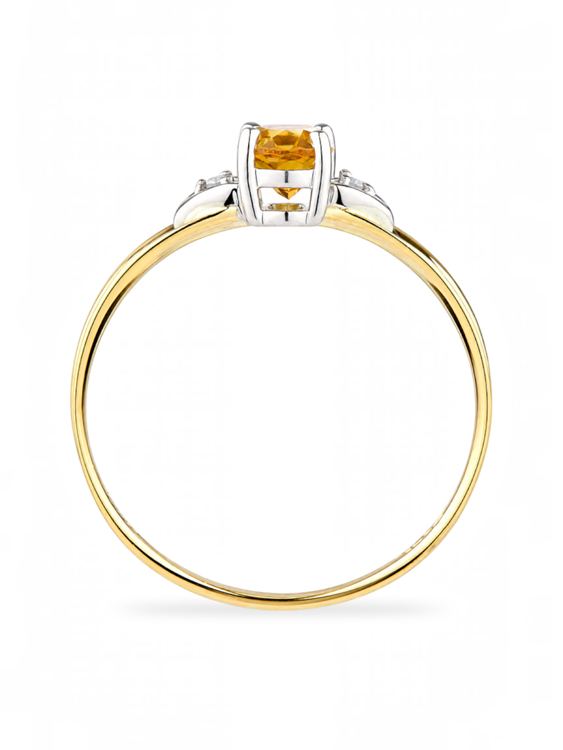 Ring, mit Citrin, 375 Gelbgold