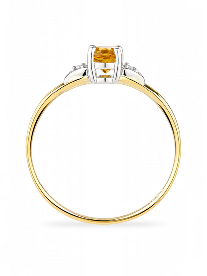Ring, mit Citrin, 375 Gelbgold
