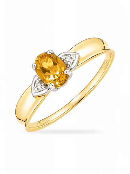 Ring, mit Citrin, 375 Gelbgold