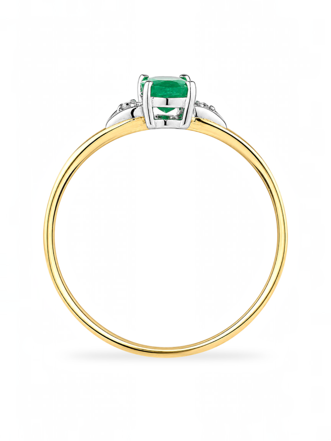 Ring, mit Smaragd, 375 Gelbgold