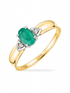 Ring, mit Smaragd, 375 Gelbgold