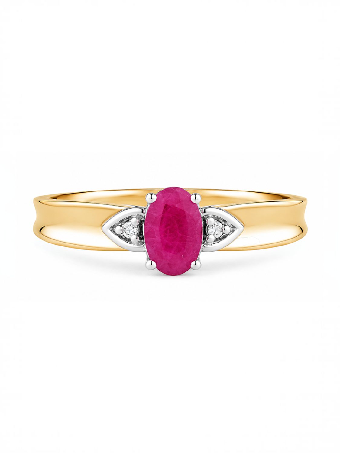 Ring, mit Rubin, 375 Gelbgold
