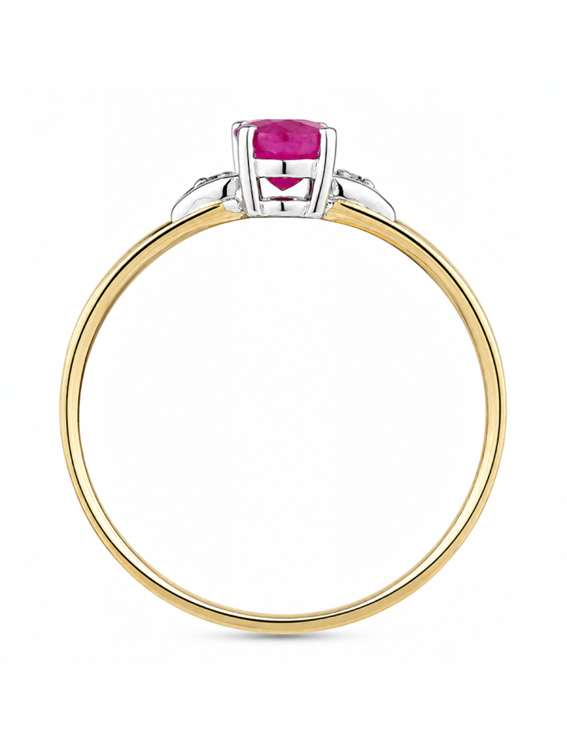 Ring, mit Rubin, 375 Gelbgold