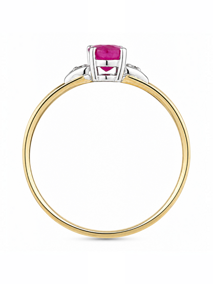 Ring, mit Rubin, 375 Gelbgold