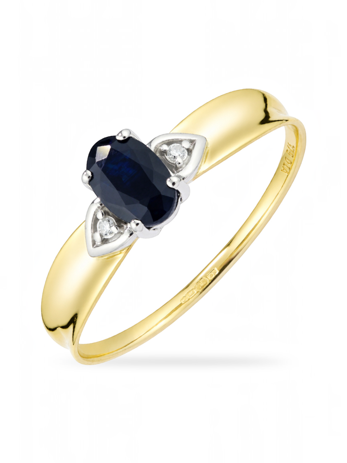 Ring, mit Saphir, 375 Gelbgold