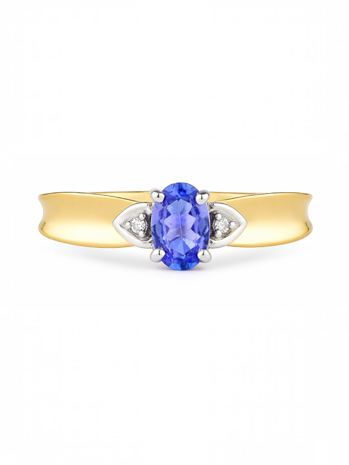 Ring, mit Tansanit, 375 Gelbgold