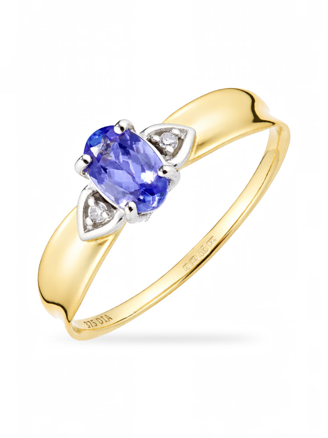 Ring, mit Tansanit, 375 Gelbgold