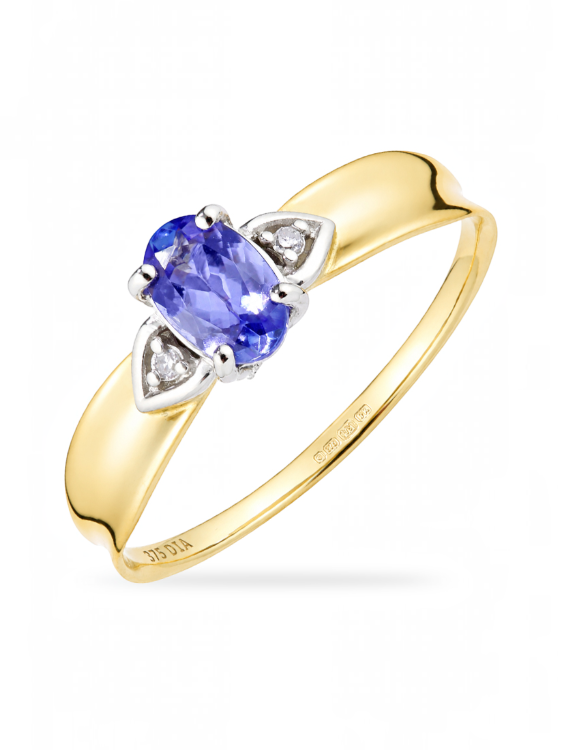 Ring, mit Tansanit, 375 Gelbgold