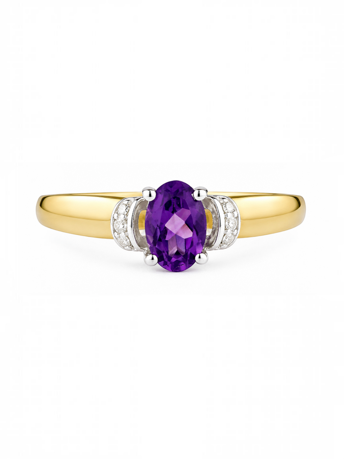 Ring, mit Amethyst, 375 Gelbgold