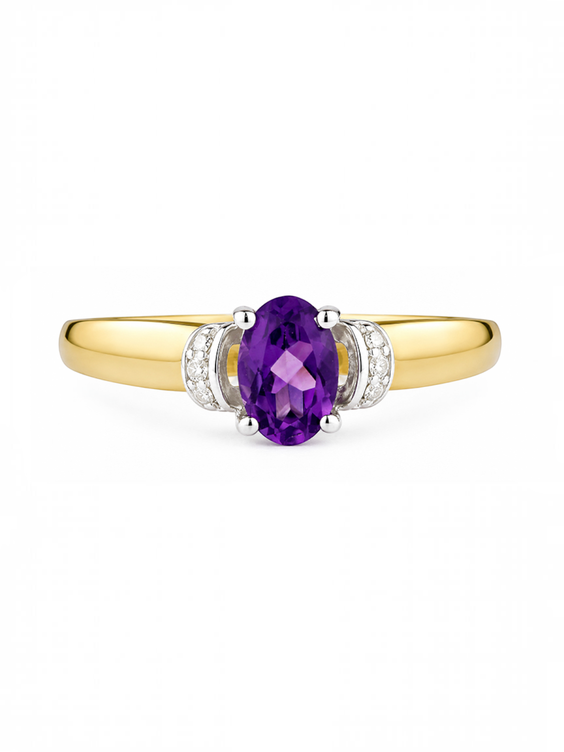 Ring, mit Amethyst, 375 Gelbgold