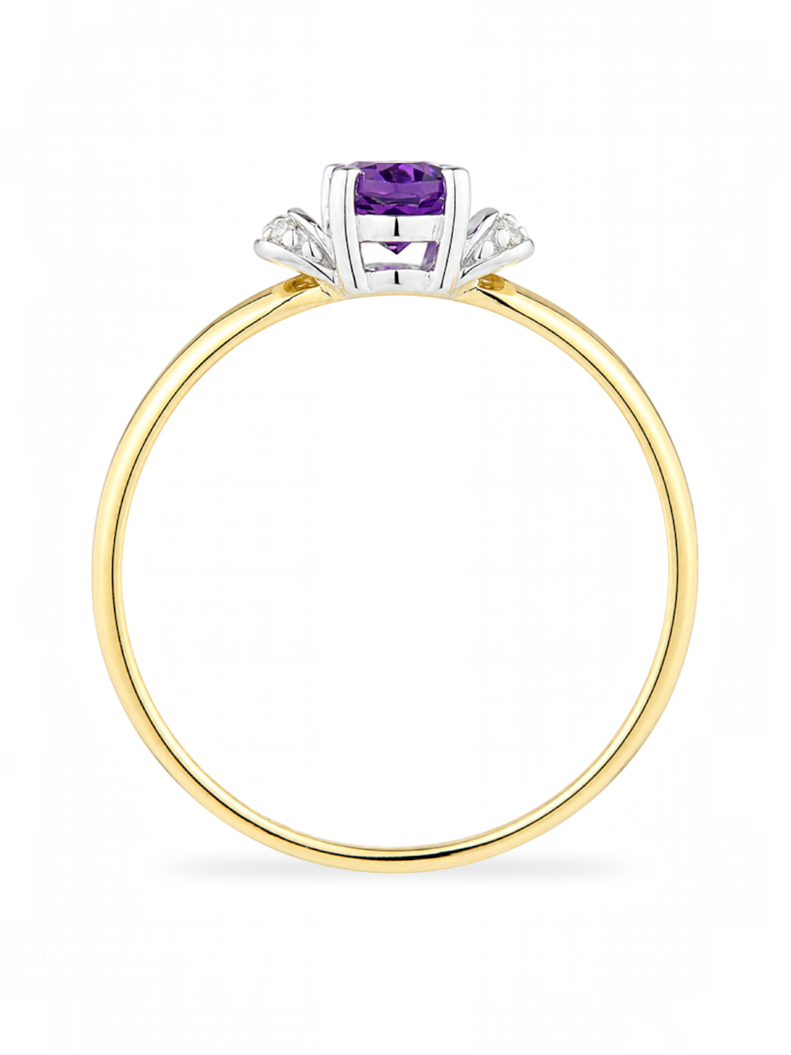 Ring, mit Amethyst, 375 Gelbgold