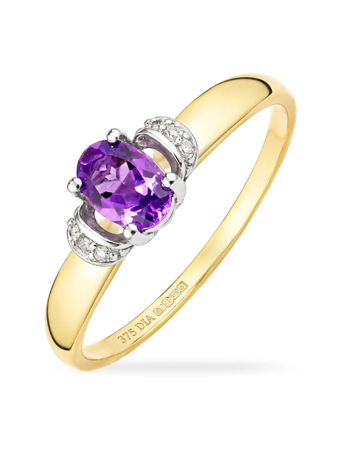 Ring, mit Amethyst, 375 Gelbgold