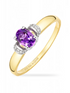 Ring, mit Amethyst, 375 Gelbgold
