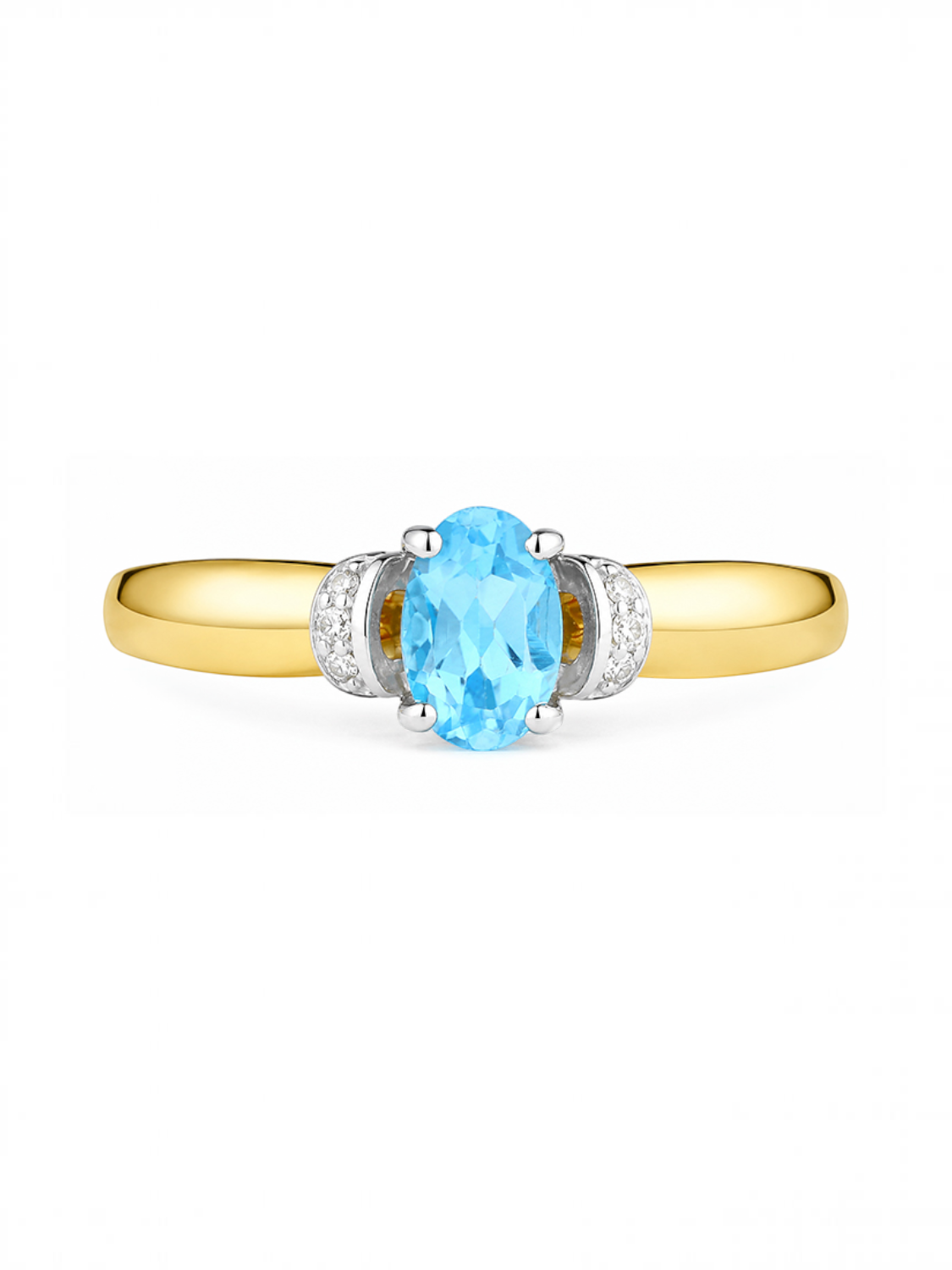 Ring, mit Blautopas, 375 Gelbgold