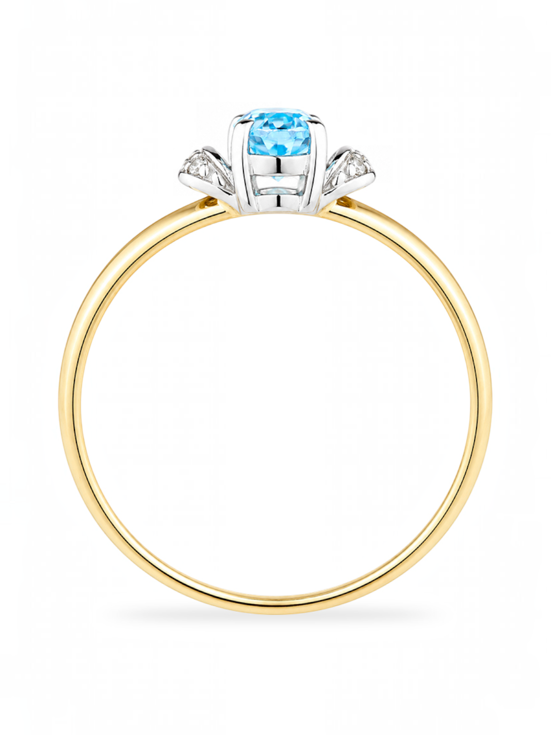 Ring, mit Blautopas, 375 Gelbgold