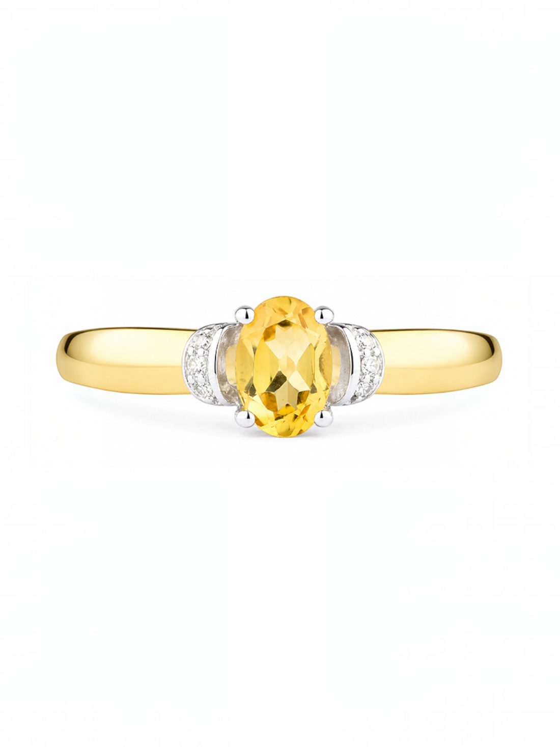 Ring, mit Citrin, 375 Gelbgold