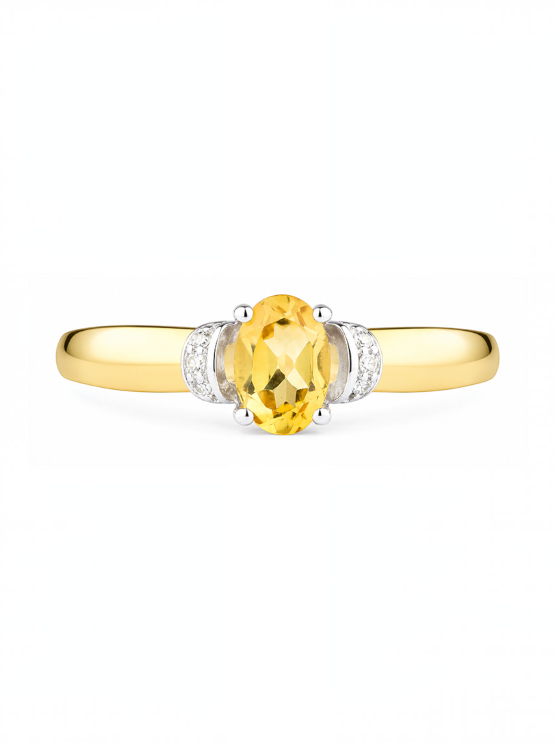 Ring, mit Citrin, 375 Gelbgold