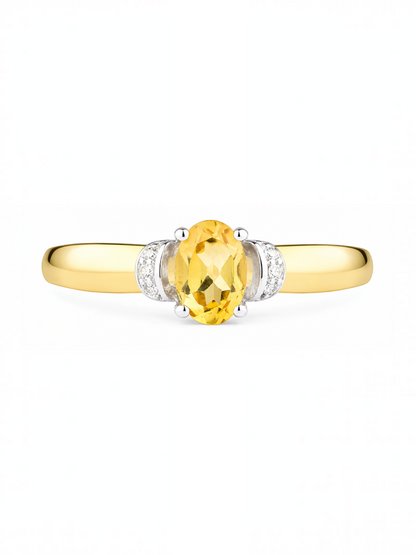 Ring, mit Citrin, 375 Gelbgold