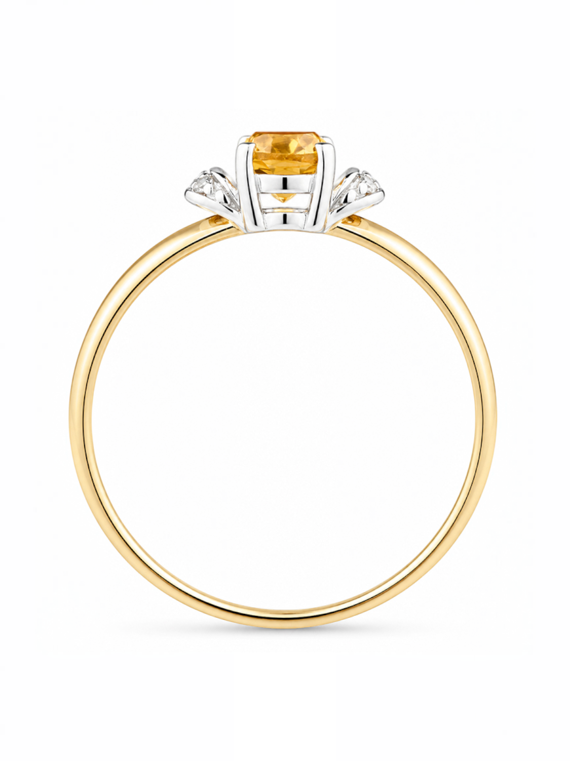 Ring, mit Citrin, 375 Gelbgold