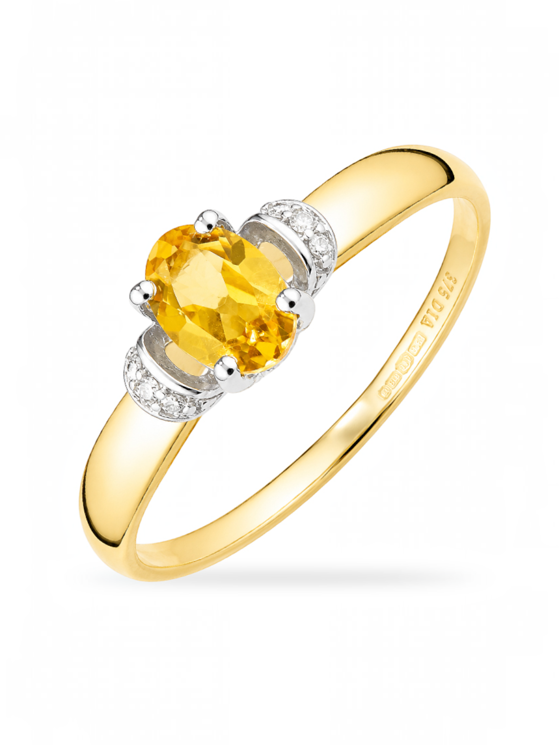 Ring, mit Citrin, 375 Gelbgold