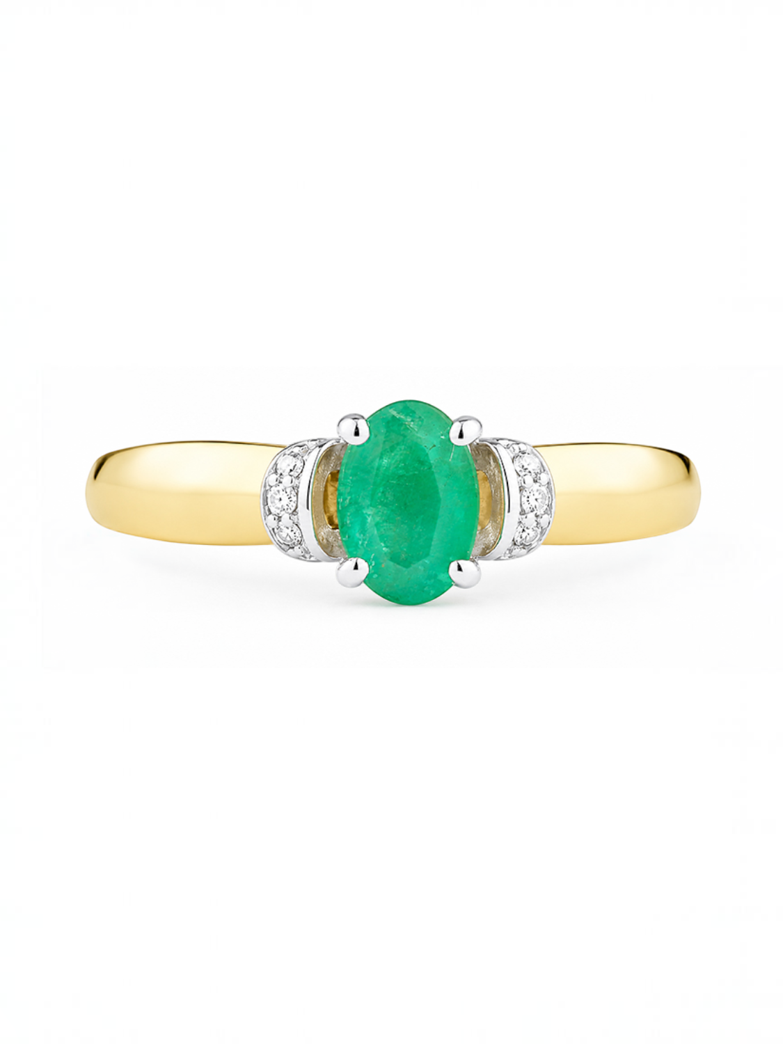 Ring, mit Smaragd, 375 Gelbgold