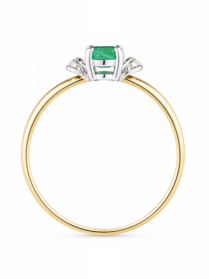 Ring, mit Smaragd, 375 Gelbgold