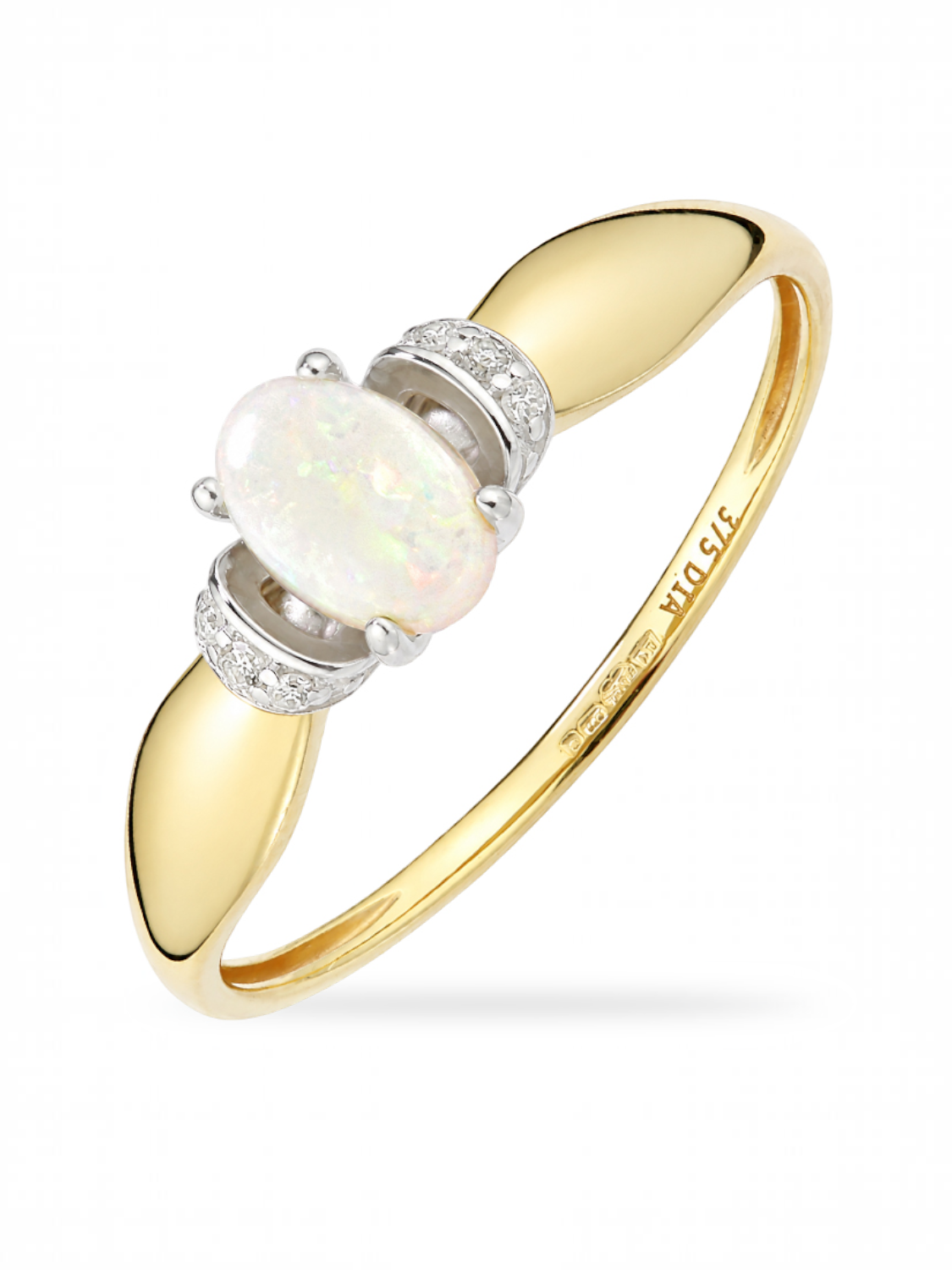 Ring, mit Opal, 375 Gelbgold