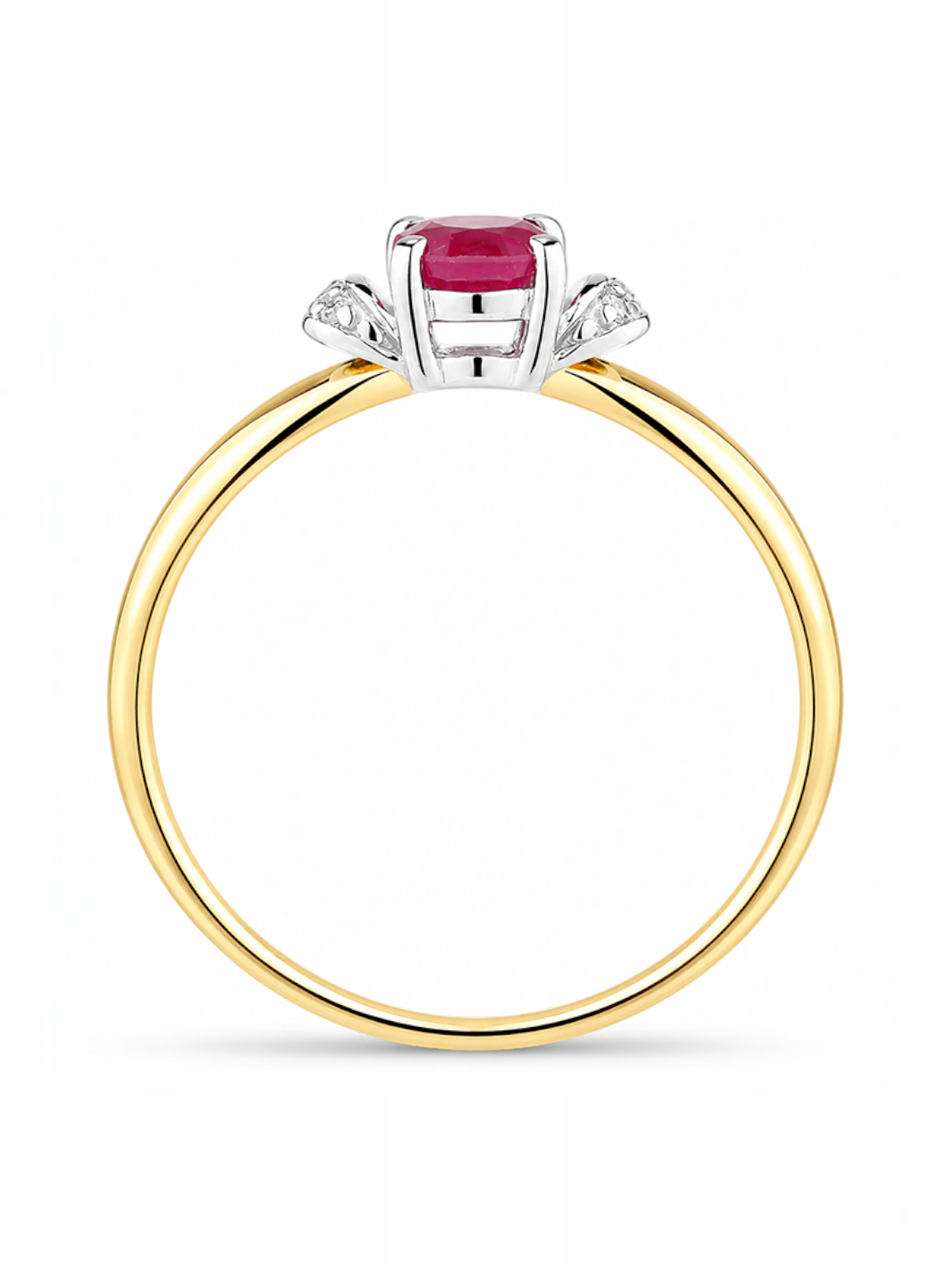 Ring, mit Rubin, 375 Gelbgold