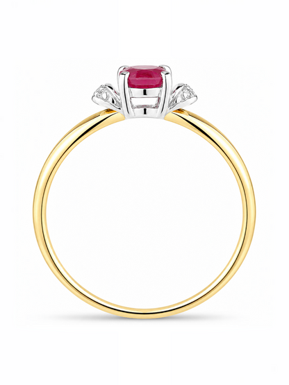 Ring, mit Rubin, 375 Gelbgold