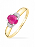 Ring, mit Rubin, 375 Gelbgold